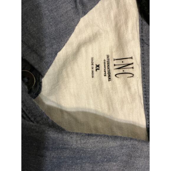 I.N.C. International concepts Shirt Men XL White Gray Short Sleeve Casual - Picture 3 of 7